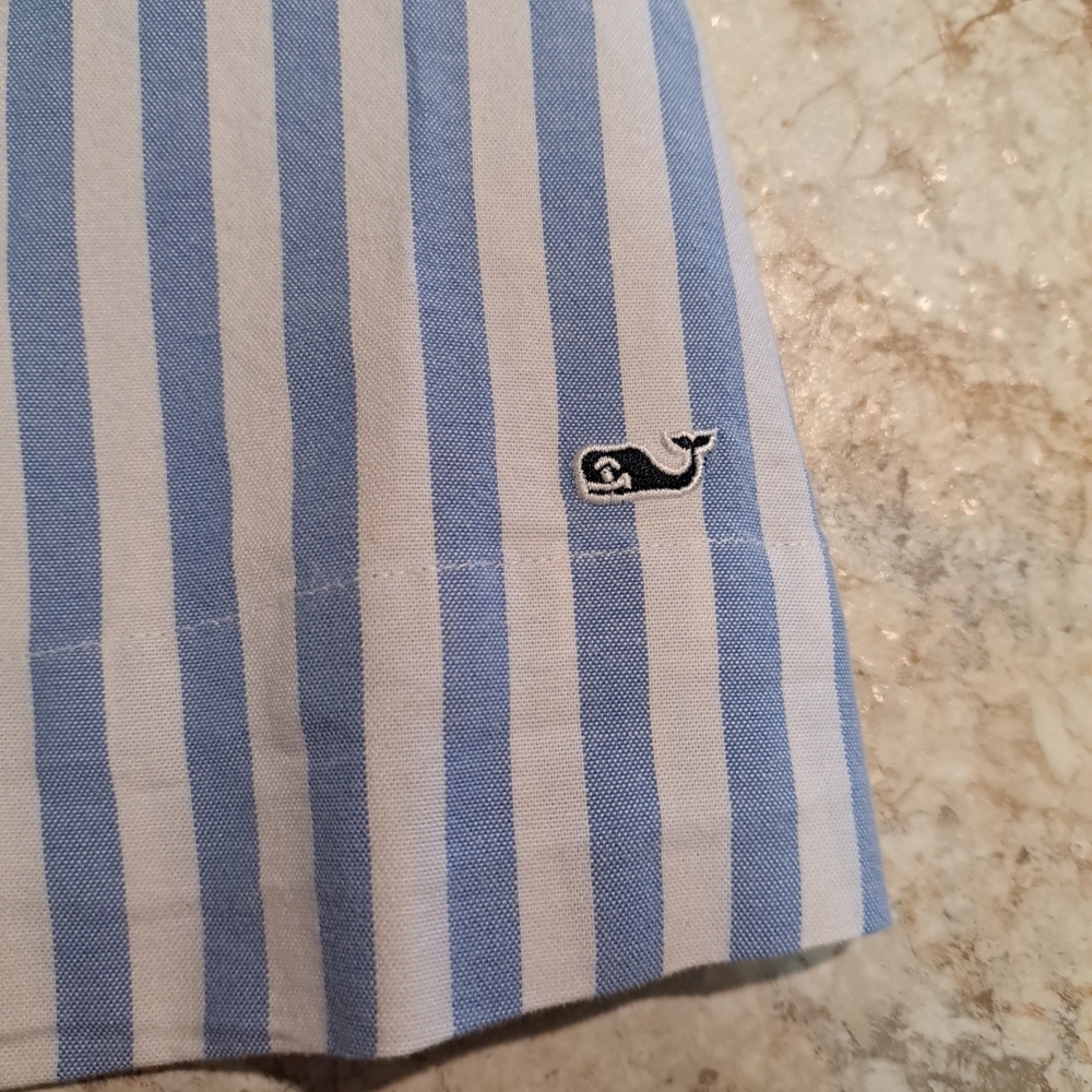 Vineyard Vines Sleeveless Popover Dress Collared Bayside Blue Stripe Sz M NWT - Picture 6 of 10